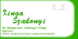 kinga szakonyi business card